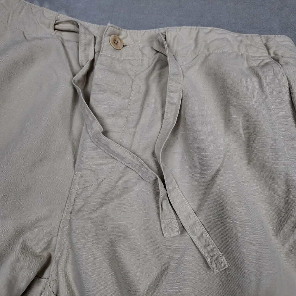 Banana Republic Pants Mens 36x30 Linen Wide Leg Relaxed Drawstring Beach Casual